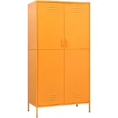 The Living Store Armoire jaune moutarde 90x50x180 cm Acier