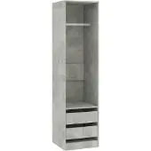 The Living Store Armoire à tiroirs gris béton 50x50x200cm Bois composite