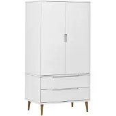 The Living Store Armoire MOLDE Blanc 90x55x175 cm Pin massif