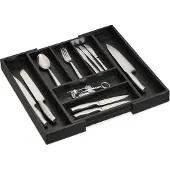 Relaxdays Besteckkasten, Range-couverts, Noir