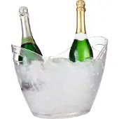 Relaxdays Refroidisseur de boissons, Rafraîchisseur de bouteille, Transparent