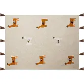 Beliani Couverture Khandwa Coton 130 X 180 Cm Beige
