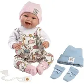 Rappa Llorens 84481 NEW BORN 2 en 1 poupée réaliste avec sons et corps en tissu 44 cm