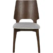 Beliani Lot de 2 chaises de salle à manger en bois foncé et aggloméré gris assise en polyester sans accoudoirs style rétro traditionnel