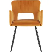 Beliani Ensemble de 2 chaises de salle à manger Velour Orange Sanilac Lumarko