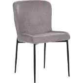Beliani Chaise de salle à manger en tissu Set of 2 Dark Grey Ada Lumarko