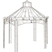 vidaXL Pavillon de jardin marron antique 400x258x378 cm fer
