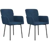 vidaXL Chaise de salle à manger 2 pcs. Bleu velours