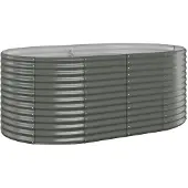vidaXL Lit surélevé de jardin Acier galvanisé 175x100x68cm gris