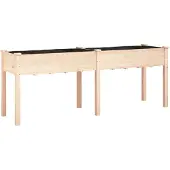 vidaXL Jardinière avec doublure 203x53x76 cm bois massif de sapin