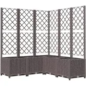 vidaXL Jardinière avec treillis Marron 120x120x136 cm PP
