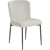 Beliani Lot de 2 chaises de salle à manger gris clair revêtement en polyester tricoté pieds en métal cuisine salle à manger