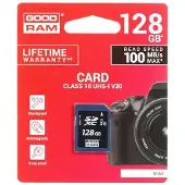 Goodram S1A0 - Carte mémoire flash - 128 Go - Video Class V30 / UHS-I U1 / Class10 - SDXC UHS-I
