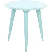 Beliani Set de 2 tables d'appoint en bois de manguier bleu MDF rond moderne pour salon rétro design vintage