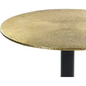 Beliani Table pliante plateau doré métal noir forme géométrique ronde table d'appoint moderne