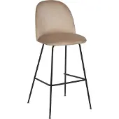 Beliani Lot de 2 chaises de bar Arcola Velour Beige Grey Lumarko