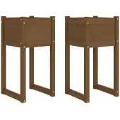 vidaXL Jardinières 2 pcs Marron miel 40x40x81 cm Bois massif de pin