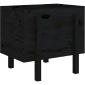 vidaXL Jardinière noir 62x50x57 cm bois massif de pin