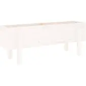 vidaXL Lit surélevé blanc 101x30x38 cm pin massif