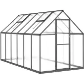 vidaXL Serre avec cadre de fondation Anthracite 334x169x195 cm Alu