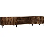 vidaXL Armoire TV chêne fumé 180x31,5x40 cm Bois composite