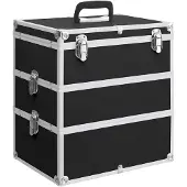vidaXL Mallette à maquillage 37x24x40 cm Noir Aluminium