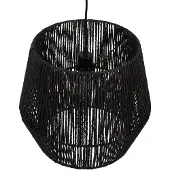 Beliani Lampe à suspension abat-jour en papier tressé noir matériaux naturels câble réglable éclairage boho design