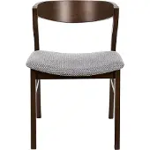 Beliani Lot de 2 chaises de salle à manger en bois foncé et aggloméré gris coussins d'assise en polyester style rétro traditionnel