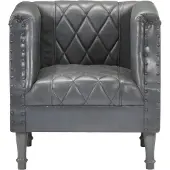 The Living Store Fauteuil Gris Véritable cuir de chèvre