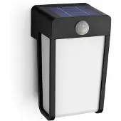 Philips LED SHROUD 2,3W 2700K 250lm IP44 noir Lampe murale solaire avec détecteur de mouvement