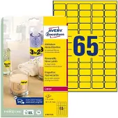 Avery Zweckform - Adhésif amovible - jaune fluo - 38.1 x 21.2 mm 1625 étiquette(s) (25 feuille(s) x 65 étiquettes
