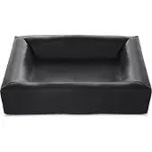 Bia Bed Bed Housse de panier pour chien en similicuir Noir