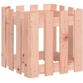vidaXL Jardinière avec design de clôture 40x40x40 cm Douglas massif