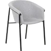 Beliani Chaise de salle à manger en tissu Ensemble de 2 chaises gris clair Ames Lumarko