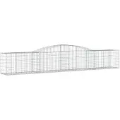vidaXL Gabions avec arc surélevé 2 pcs. 400x50x60/80 cm Fer galvanisé