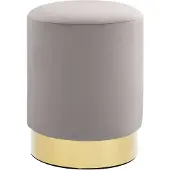 vidaXL Tabouret Gris clair et doré Velours 28 x 36 cm
