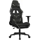 vidaXL Chaise de jeu avec repose-pieds de massage noir camouflage similicuir