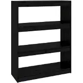 vidaXL Bibliothèque/Séparateur de pièce Noir 80x30x103,5 cm Pin massif