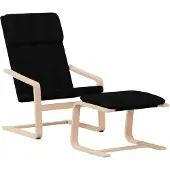vidaXL Fauteuil relax avec pouf Noir Tissu