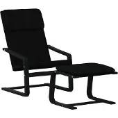 vidaXL Fauteuil relax avec pouf Noir Tissu
