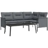 vidaXL Ensemble salon de jardin 2 pièces anthracite acier