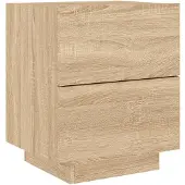 vidaXL Armoire de chevet avec lumières LED chêne sonoma