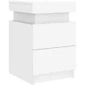 Super Merchant Table de chevet avec lumières LED blanc 35x39x55 cm