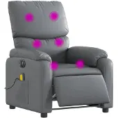 vidaXL Fauteuil de massage électrique gris similicuir
