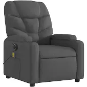 vidaXL Fauteuil de massage électrique Tissu gris foncé