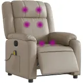 vidaXL Fauteuil de massage électrique Cappuccino-Brun Similicuir