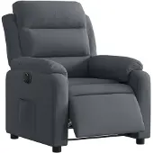 vidaXL Fauteuil relax électrique gris foncé velours