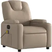 vidaXL Fauteuil de massage électrique Cappuccino-Brun Similicuir