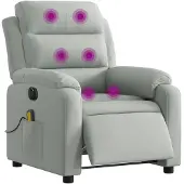 vidaXL Fauteuil de massage électrique gris clair velours