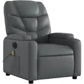 vidaXL Fauteuil de massage électrique gris similicuir